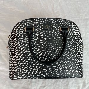 Kate Spade Grove Street Petals Texture Carli Black/Multi Leather Satchel NWT